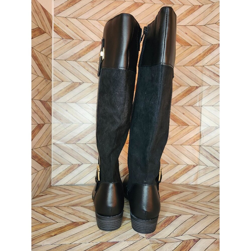 Women Black Karen Scott Deliee 2 Side Zip Riding Boots Size 7.5 - Picture 3 of 6